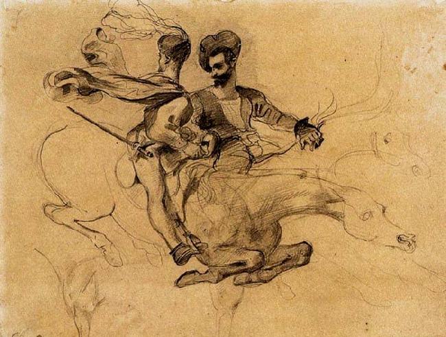 Eugene Delacroix Illustration for Goethe-s Faus Sweden oil painting art